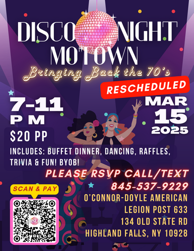 Disco & Motown BYOB Night at the American Legion Post 633! image