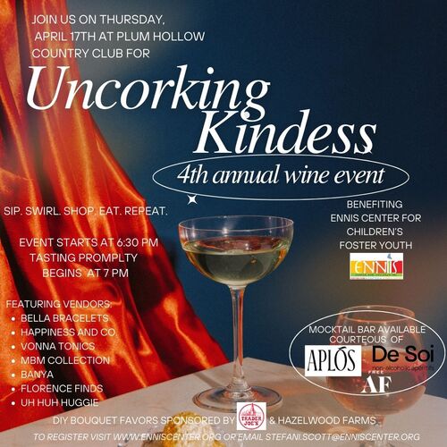 Uncorking Kindness: 4th Annual Wine Tasting Fundraiser poster